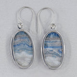 Blue Rhodochrosite Silver Earrings