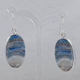 Blue Rhodochrosite Silver Earrings