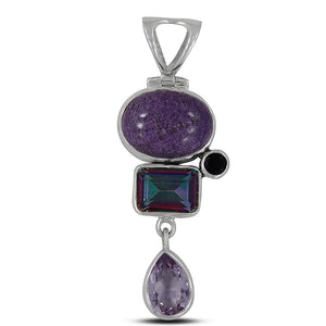 Amethyst & Mystic Silver Pendant