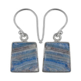 Blue Rhodochrosite Silver Earrings