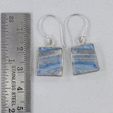 Blue Rhodochrosite Silver Earrings