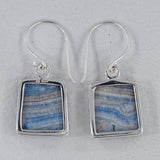 Blue Rhodochrosite Silver Earrings