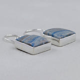 Blue Rhodochrosite Silver Earrings