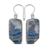 Blue Rhodochrosite Silver Earrings