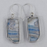 Blue Rhodochrosite Silver Earrings