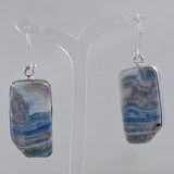 Blue Rhodochrosite Silver Earrings