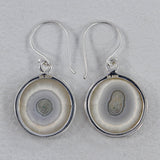 Solar Ice Quartz Silver Earrings