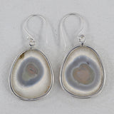 Solar Ice Quartz Silver Earrings