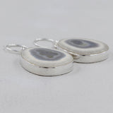 Solar Ice Quartz Silver Earrings