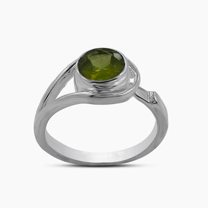 Natural Peridot Silver Rings