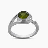 Natural Peridot Silver Rings