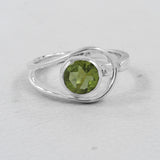 Natural Peridot Silver Ring