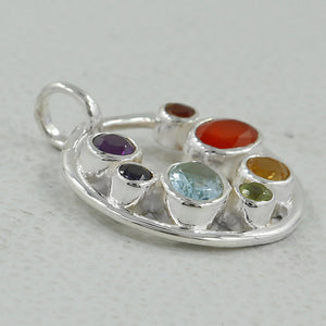 925 Silver Multi Gemstone Pendants