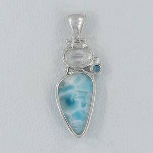 925 Sterling Silver Larimar Pendants