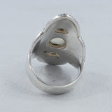 Rainbow Moonstone Silver Ring