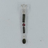 925 Green Tourmaline Pencil Pendant