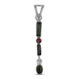 925 Green Tourmaline Pencil Pendant