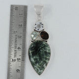 Rainbow Calsilica Silver Pendant