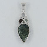 Rainbow Calsilica Silver Pendant