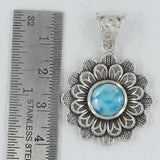 Larimar Gemstone Sterling Silver Pendant