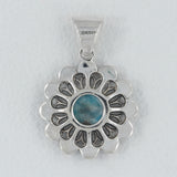 Larimar Gemstone Sterling Silver Pendant