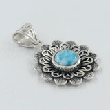 Larimar Gemstone Sterling Silver Pendant