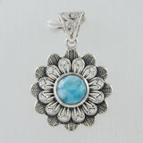 Larimar Gemstone Sterling Silver Pendant