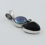 Black Onyx & Pearl Silver Pendant