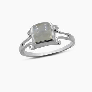 Rainbow Moonstone Silver Rings