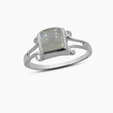 Rainbow Moonstone Silver Rings