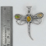 Tourmaline Dragonfly Silver Pendant