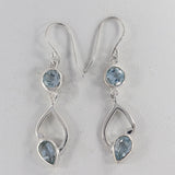 Blue Topaz Silver Earrings