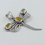 Tourmaline Dragonfly Silver Pendant