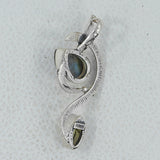 Blue Labradorite and Peridot 925 Sterling Silver Pendant