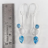 925 Silver Blue Topaz Earrings