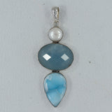 Aquamarine Gemstone Silver Pendant