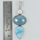 Aquamarine Gemstone Silver Pendant