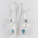 925 Silver Blue Topaz Earrings