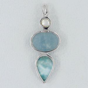 925 Sterling Silver Aquamarine Pendants