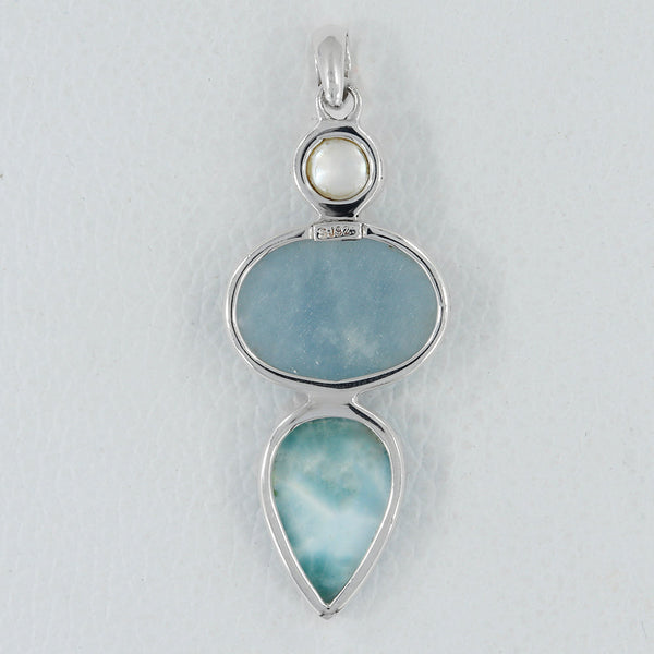 925 Sterling Silver Aquamarine Pendants