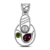 925 Silver Multistone Silver Pendant