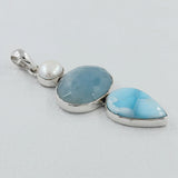 Aquamarine Gemstone Silver Pendant