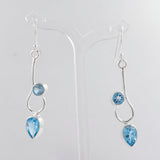 925 Silver Blue Topaz Earrings