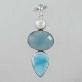 Aquamarine Gemstone Silver Pendant