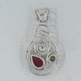 925 Silver Multistone Silver Pendant