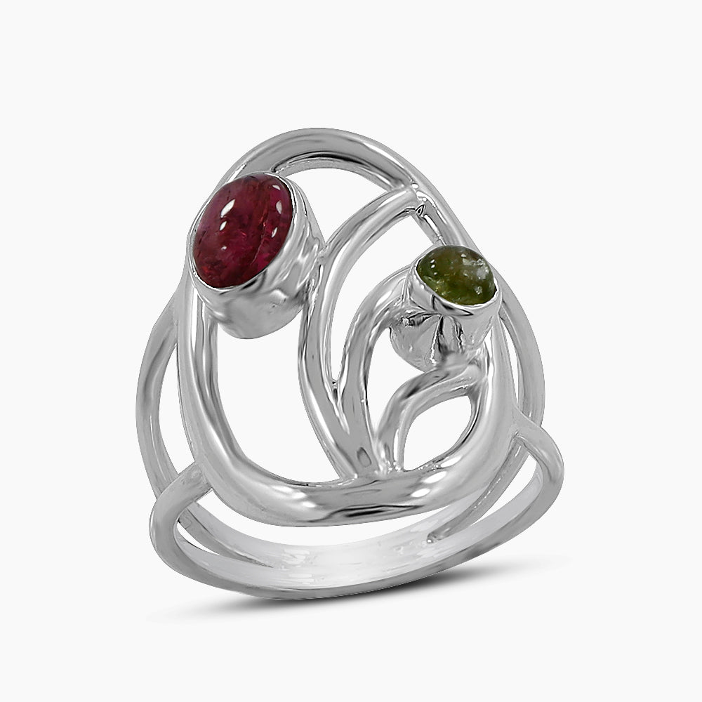 Tourmaline Silver Rings