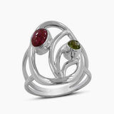 Tourmaline Silver Rings