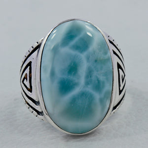 925 Sterling Silver Larimar Ring