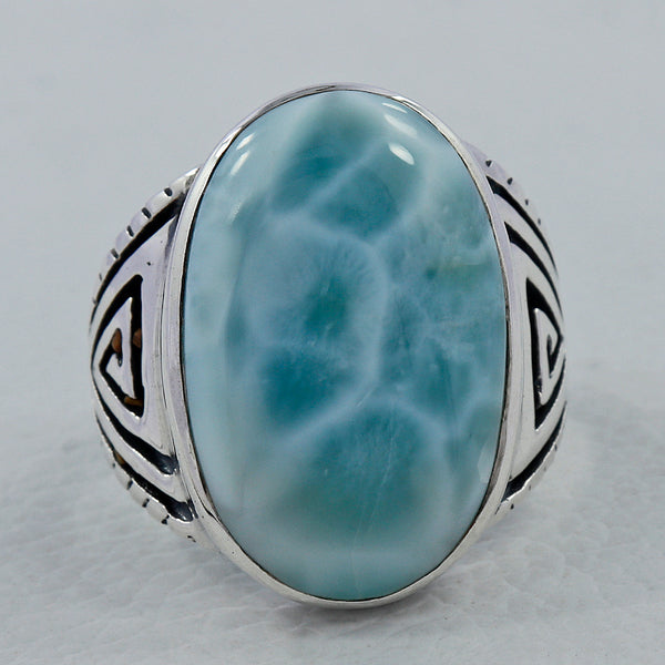 925 Sterling Silver Larimar Ring