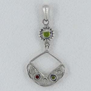 Peridot & Garnet Silver Pendants